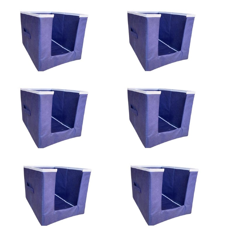 Special One Creation Special One Creation Wardrobe Organizer Non Woven Shirt Stacker and Foldable Storage Organiser for Clothes Organiser Shirt Stacker Organizer For Saree Pants Jeans Tshirt Blue Only 6 Pc  - Image 1