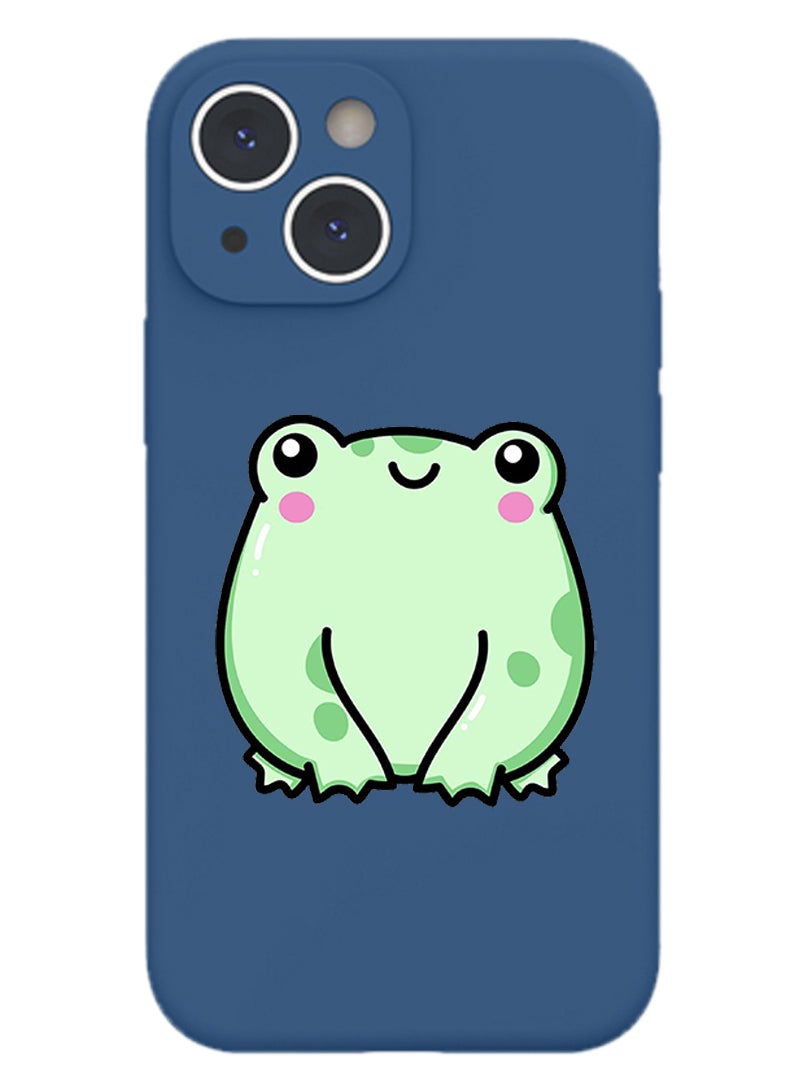 Theodor Protective Slim Fit Case Liquid Silicone Cover with Full Body Protection Anti-Scratch Shockproof Case For iPhone 14 Blue  - Funky-01 - Image 1