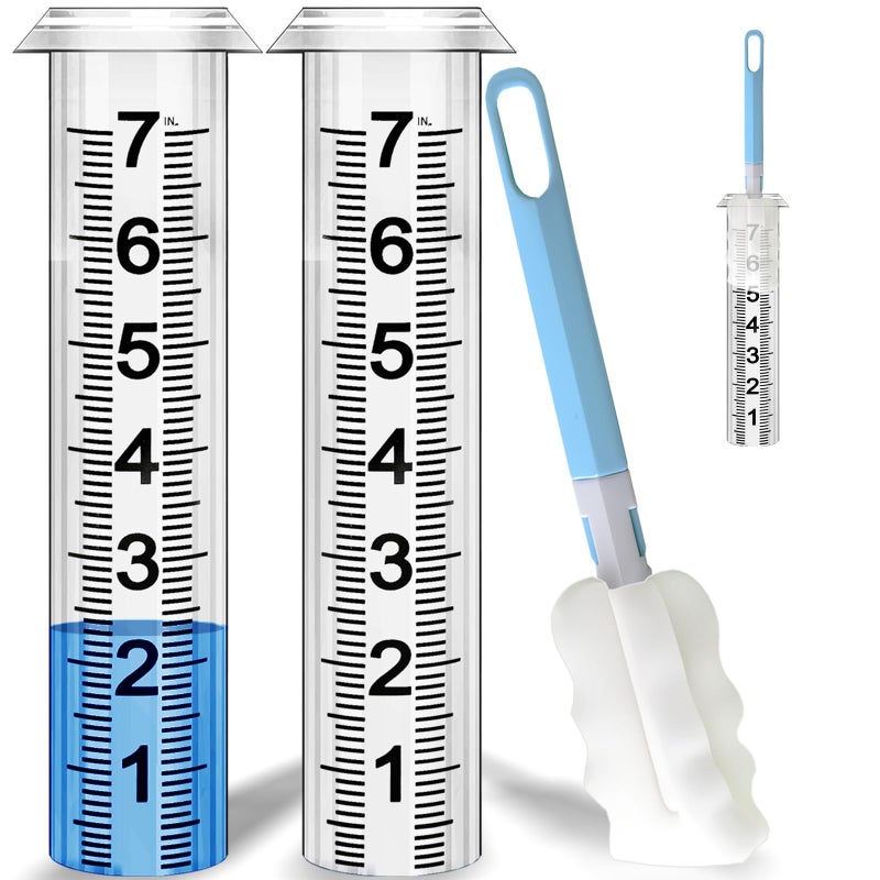Asenron Rain Gauge Replacement Tube Rain Gauge Outdoor Best Rated Tube7 Capacity Accurate Rain Gauge Tube Rain Gauge Outdoor Freeze Proof Measure Tube2 pc Plastic Rainfall Meter Tube with 1 Brush - Image 2