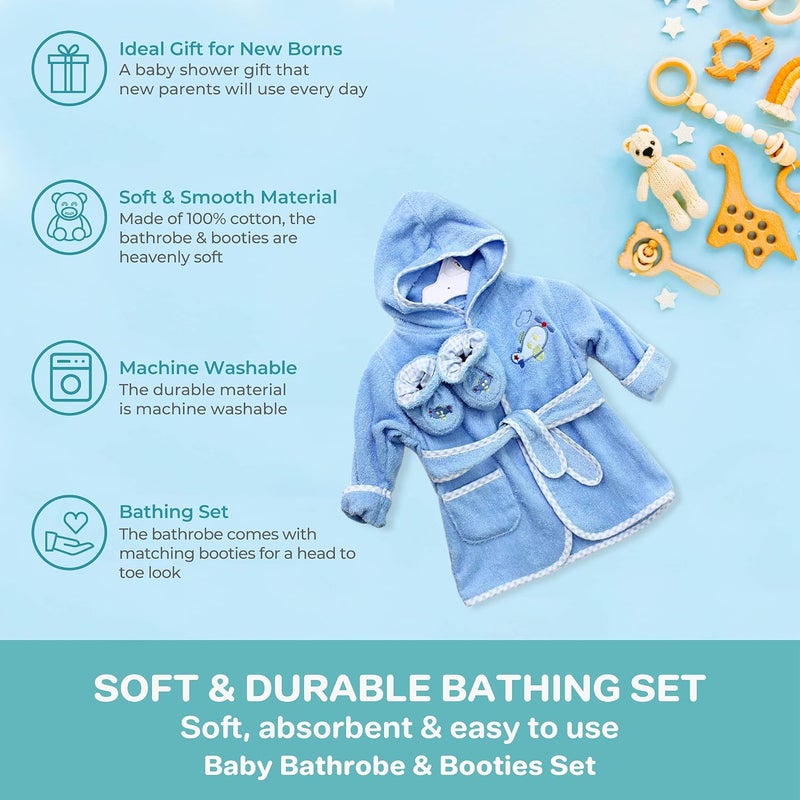 Spasilk baby-boys Bathrobe With Booties - Image 4