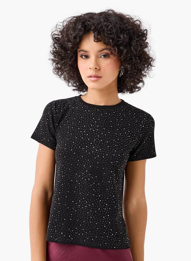 2Xtremz 2Xtremz Regular Fit T-shirt with Embellishments