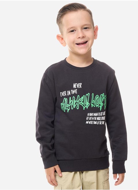 Graphic Print Regular Fit Hoodie by Styli