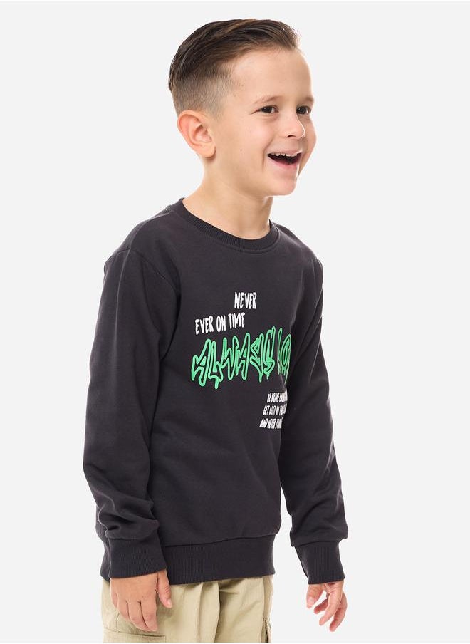 victor and jane - Graphic Print Regular Fit Hoodie by Styli - Image 1