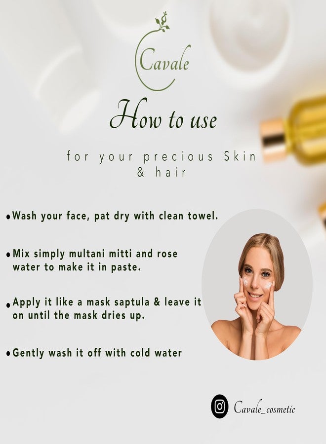 CAVALE Organic 100% Pure Multani Mitti Powder (Fuller's Earth) Skin Face Clays & Hair Care 300gm - Image 5