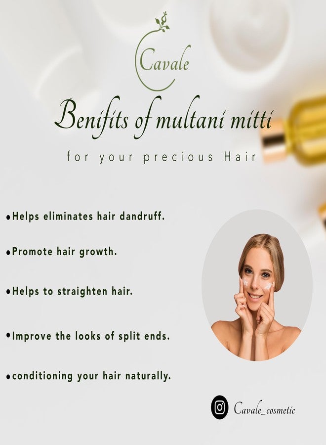 CAVALE Organic 100% Pure Multani Mitti Powder (Fuller's Earth) Skin Face Clays & Hair Care 300gm - Image 4