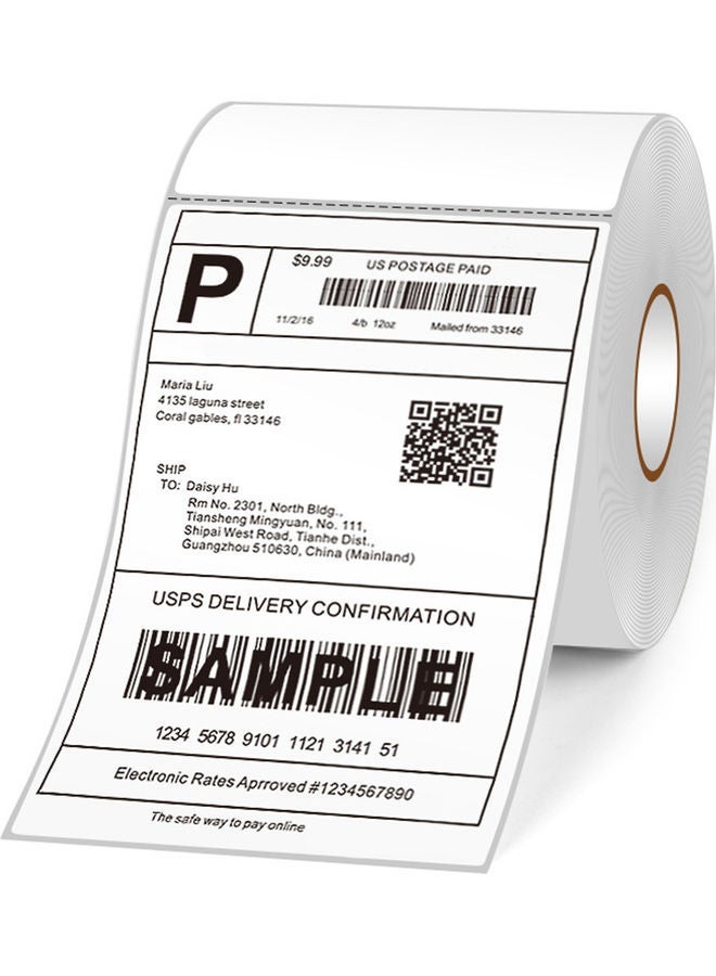 500-Piece Thermal Label Paper Rolls White - Image 2
