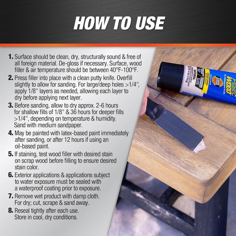 Dap Plastic Wood All Purpose Latex Wood Filler, Red Oak, 6 Oz (7079800583) - Image 2