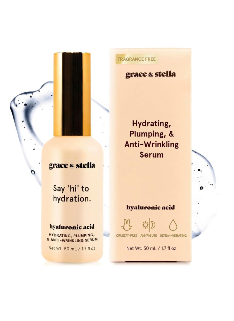 Grace & Stella - Grace & Stella Hyaluronic Acid Serum for Face - 50ml, Anti-Aging Serum with Hydrating and Brightening Properties, Vegan and Paraben-Free - Image 1