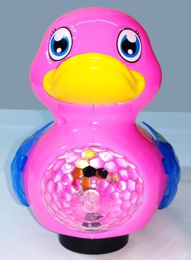 ANTALYA New Play 3D Duck Toy with Music Flashing Lights Bump and Go Action Flutter Wings Toy Fior Kids (Multicolor) - Image 4
