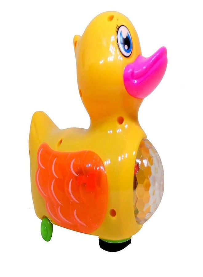 ANTALYA New Play 3D Duck Toy with Music Flashing Lights Bump and Go Action Flutter Wings Toy Fior Kids (Multicolor) - Image 5