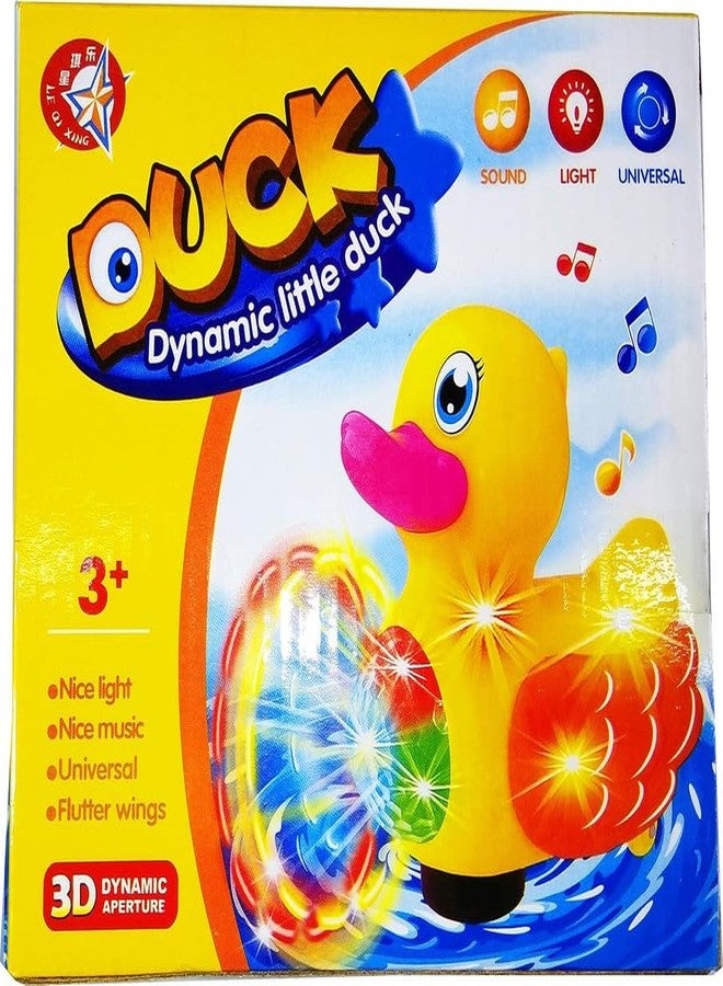 ANTALYA New Play 3D Duck Toy with Music Flashing Lights Bump and Go Action Flutter Wings Toy Fior Kids (Multicolor) - Image 1