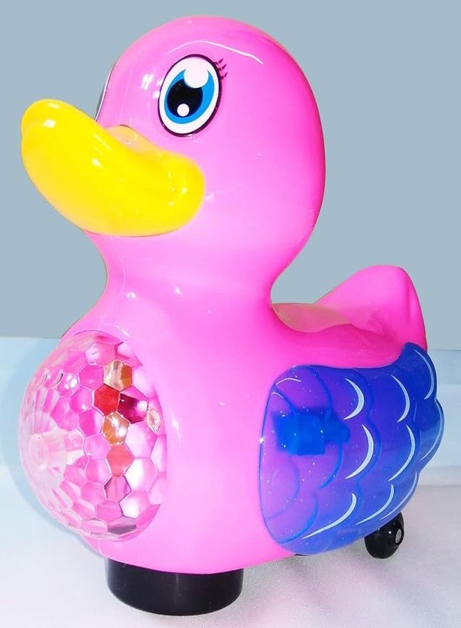 ANTALYA New Play 3D Duck Toy with Music Flashing Lights Bump and Go Action Flutter Wings Toy Fior Kids (Multicolor) - Image 2
