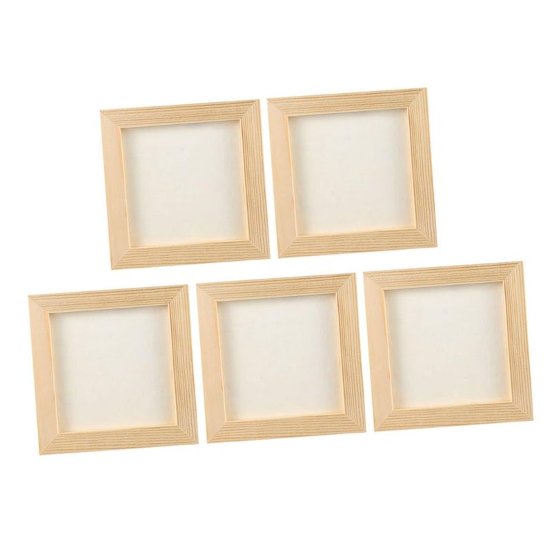 FOMIYES 5pcs DIY Wooden Picture Frames 20x20cm Blank Craft for Art Display Home Decor - Image 2