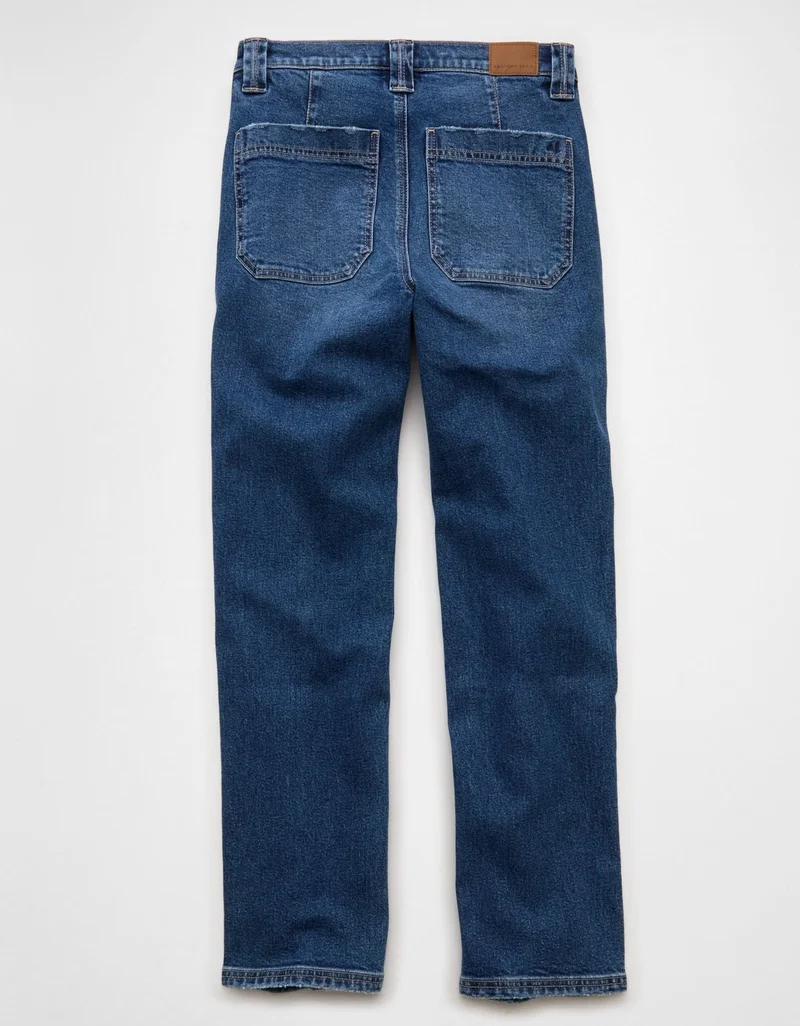 American Eagle  AE Strigid Super High-Waisted Baggy Straight Jean for Women | Best Price UAE