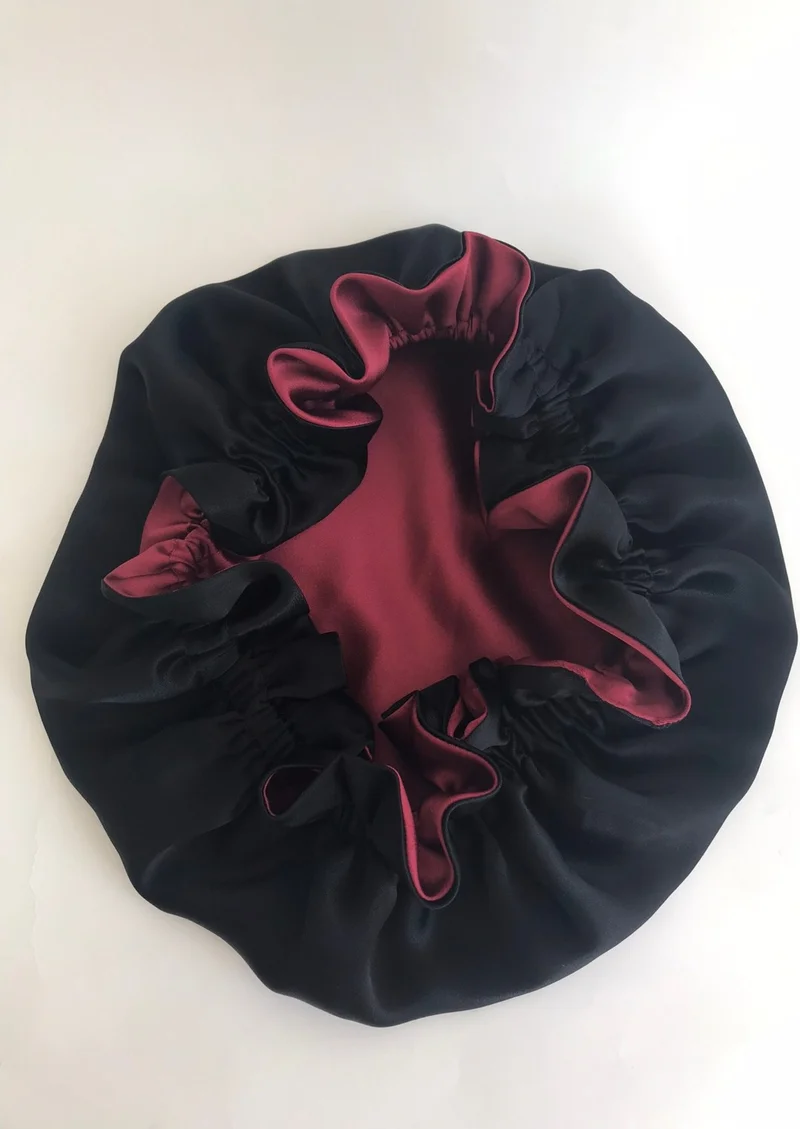 براتيك ديكيسكو Practical Dikisco Double Sided Lilac Gold Satin Hair Cap / Beret for Curly Hair