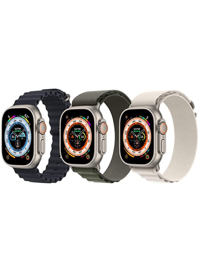 IAF Silicone Ocean Band Black, Dark Green and White for Apple Watch Ultra 8 49mm Set of 3