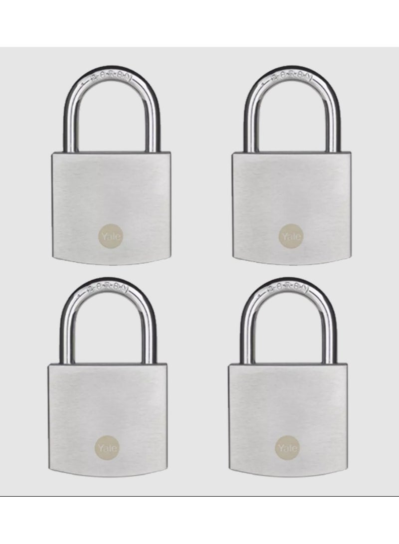 Yale Y120B Brass Padlock 50mm Satin Chrome  Boron Shackle, Double Locking  Pack of 4 (Y120/50/127/4)  - Image 2