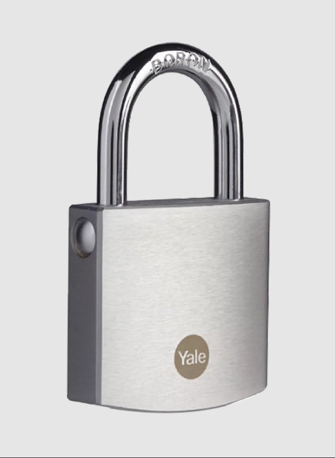 Yale Y120B Brass Padlock 50mm Satin Chrome  Boron Shackle, Double Locking  Pack of 4 (Y120/50/127/4)  - Image 3