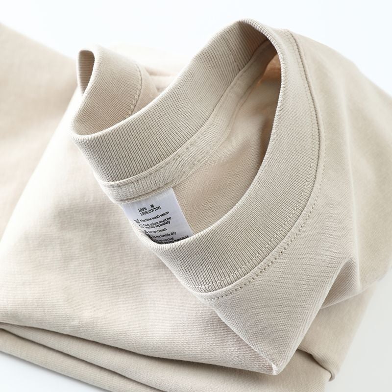 220G Pure Cotton T-Shirt For Men, Loose Fit, Drop Shoulder Style, Men'S Short-Sleeve Base Shirt, Solid Color Half-Sleeve Tee, Breathable And Sweat-Absorbent For Summer - Image 1