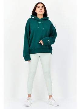 adidas Originals Women Sportswear Fit Long Sleeves Outdoor Hoodie, Green  - Image 2