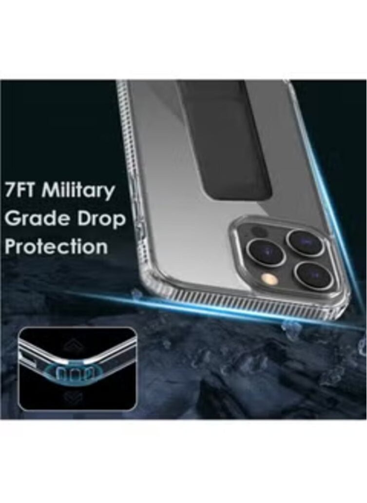 Generic iPhone 11 Pro Max Case with Built-in Magnetic Grip Clear Black  - Image 4