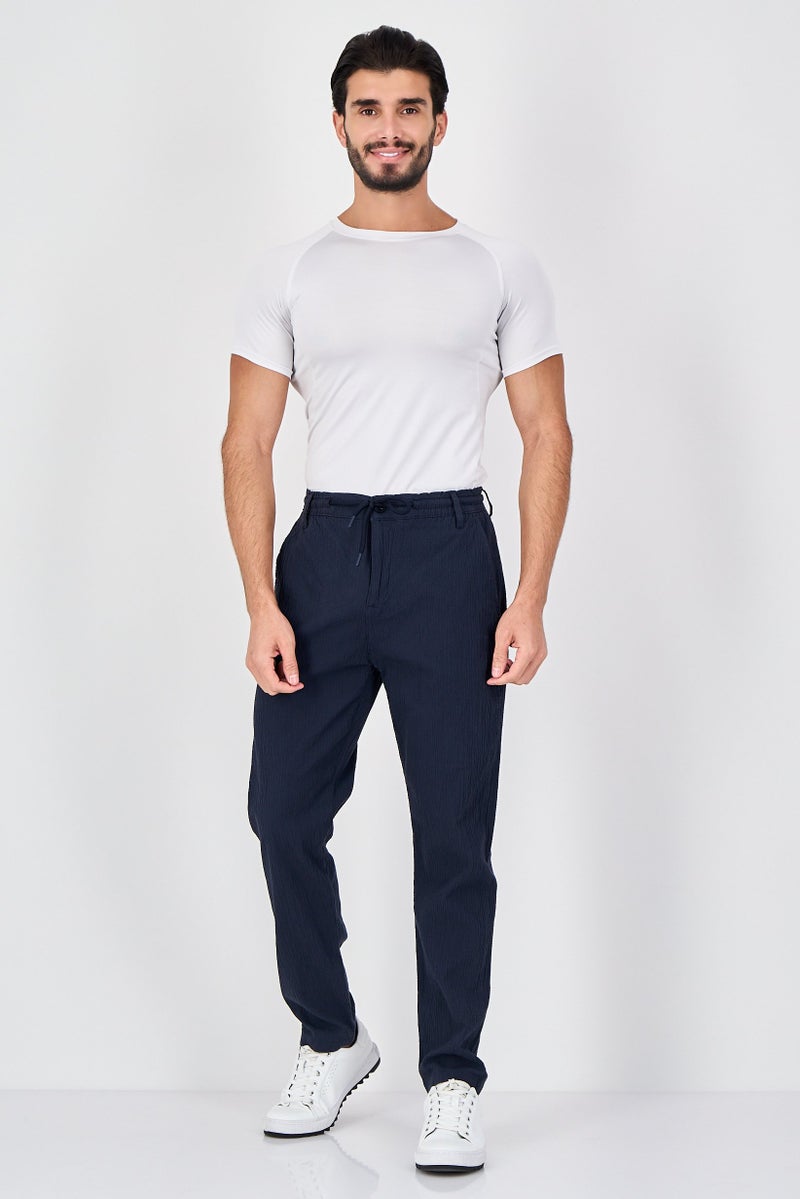Celio سروال رجالي بقصة عادية مستقيمة، لون أزرق داكن - Image 4
