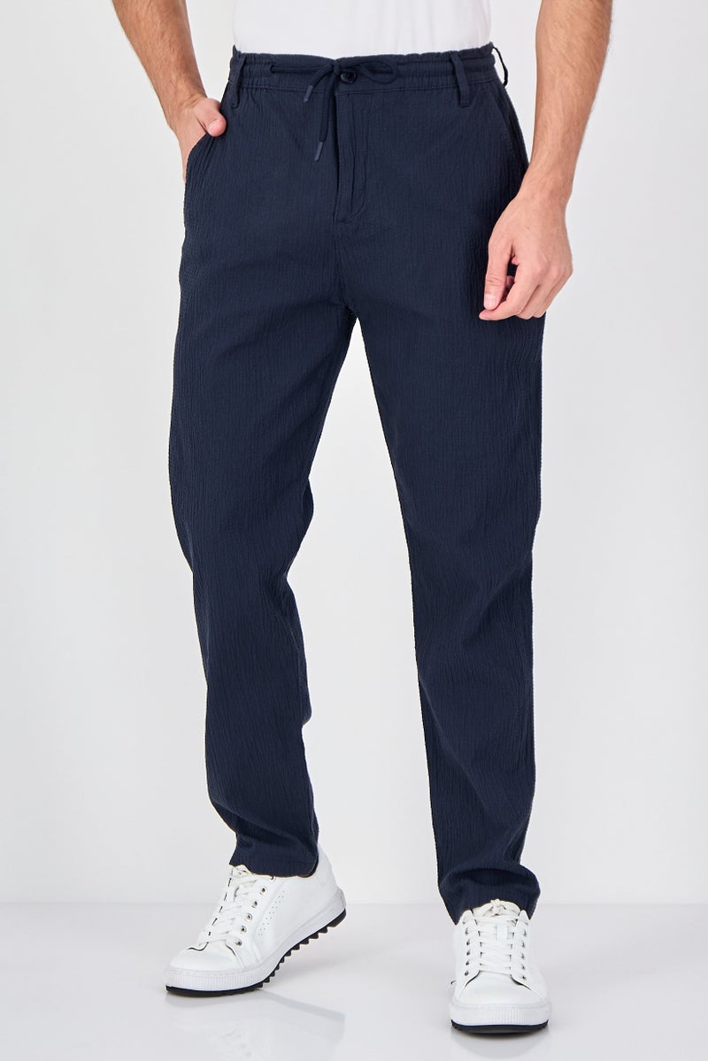 Celio سروال رجالي بقصة عادية مستقيمة، لون أزرق داكن - Image 1