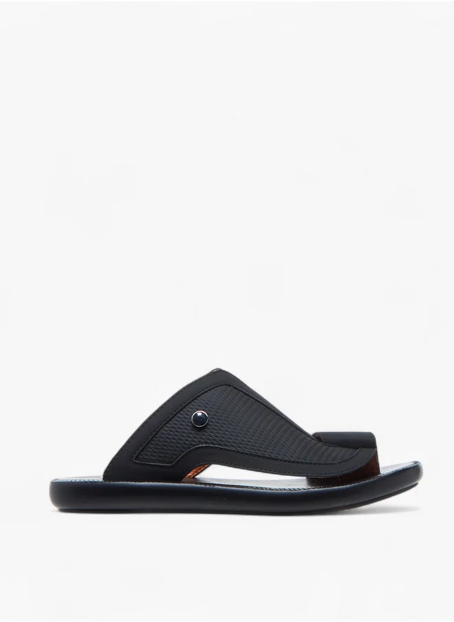 Al Waha Textured Slip-On Arabic Sandals with Toe Loop Detail
