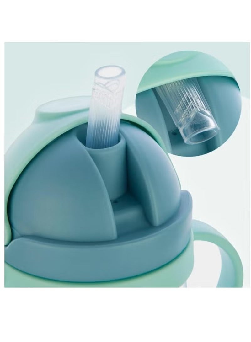Gonice 250ml Baby Training Cup With Handle Water Bottle,Soft Spout Learner Cup,Baby Sippy Cups Anti-Drop Material(Green) - Image 2