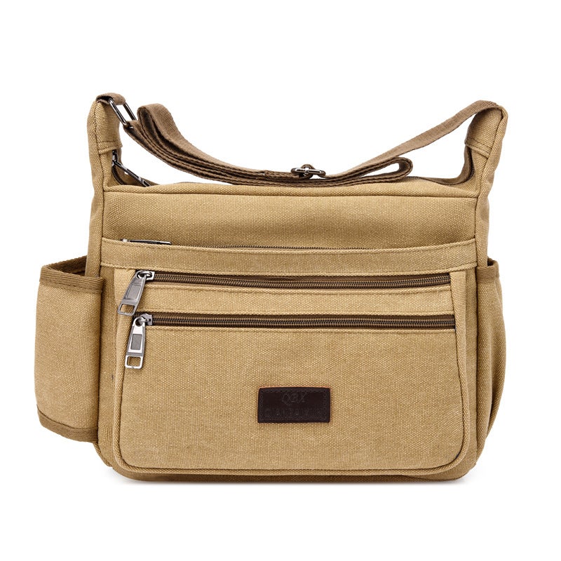 New Multifunctional Casual Bag For Men, Large Storage Tool Canvas Bag, Horizontal Style, Single Shoulder Crossbody Travel Bag