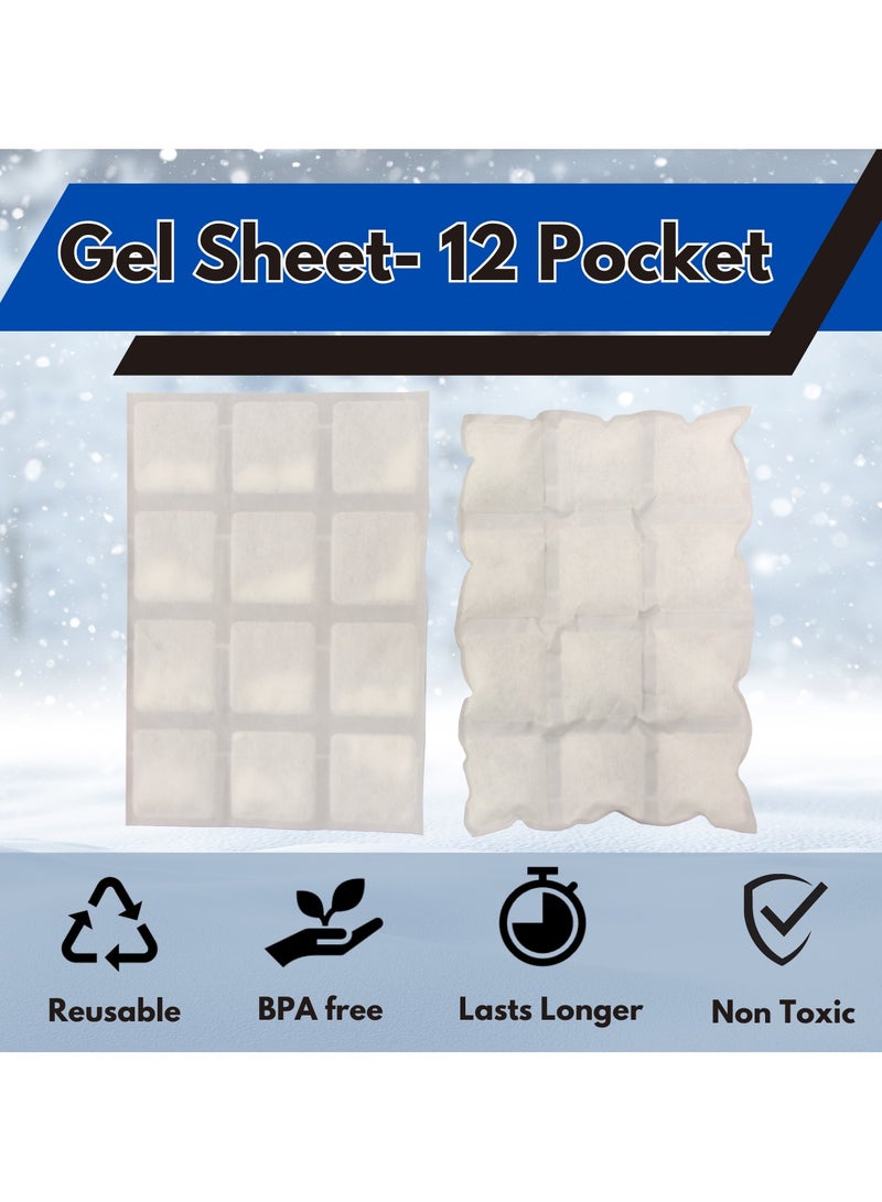 CarryCool Ice Pack Sheets for Cooler Long Lasting Reusable Freezer Sheets for Lunch Box, Lunch Bag, Cooler Bag for Work, School, Picnic, Camping, Fishing and More, Keep Beverages Foods Cold & Fresh - 12 Ice Cells in each Blanket (7"X11" – Pack of 5 Sheets).  - Image 1