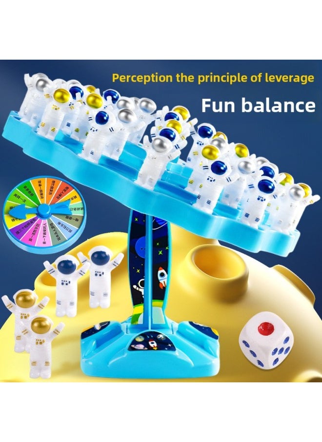 Generic - Balanced Spaceman Tree Stack Music Children's Brain Puzzle Game Training Toy Thinking Board Game Parent-Child Interaction-Color:Balanced Astronaut-blue⭐[60 Astronauts + Punishment Plate + Storage Bag] - Image 1