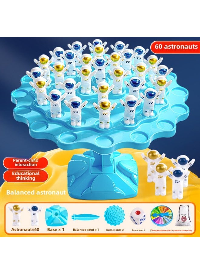 Generic - Balanced Spaceman Tree Stack Music Children's Brain Puzzle Game Training Toy Thinking Board Game Parent-Child Interaction-Color:Balanced Astronaut-blue⭐[60 Astronauts + Punishment Plate + Storage Bag] - Image 1