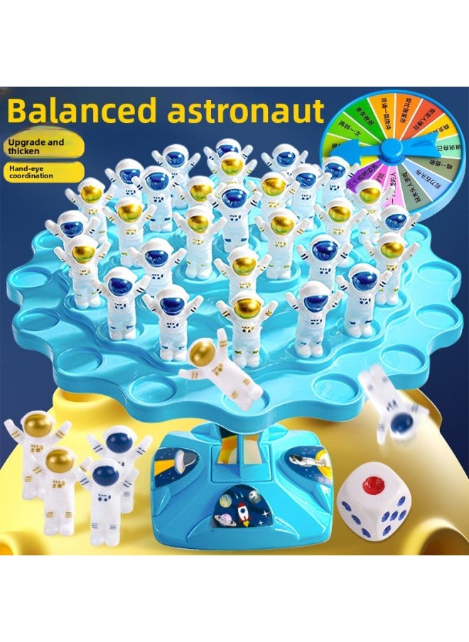 Generic - Balanced Spaceman Tree Stack Music Children's Brain Puzzle Game Training Toy Thinking Board Game Parent-Child Interaction-Color:Balanced Astronaut-blue⭐[60 Astronauts + Punishment Plate + Storage Bag] - Image 1