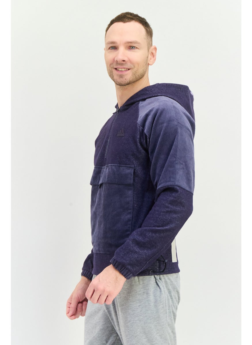 Adidas Men Sportswear Fit Long Sleeves Running Sweatshirt, Navy Blue  - Image 2