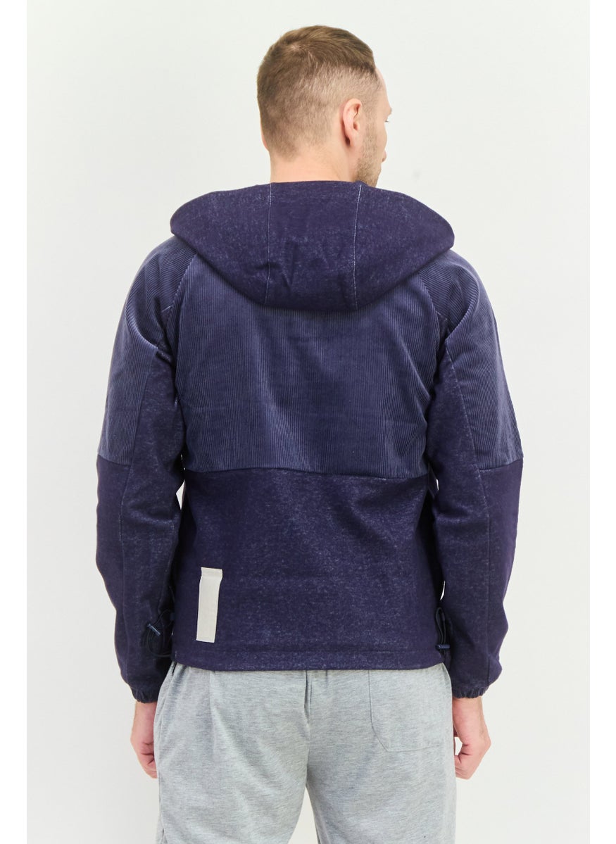 Adidas Men Sportswear Fit Long Sleeves Running Sweatshirt, Navy Blue  - Image 3