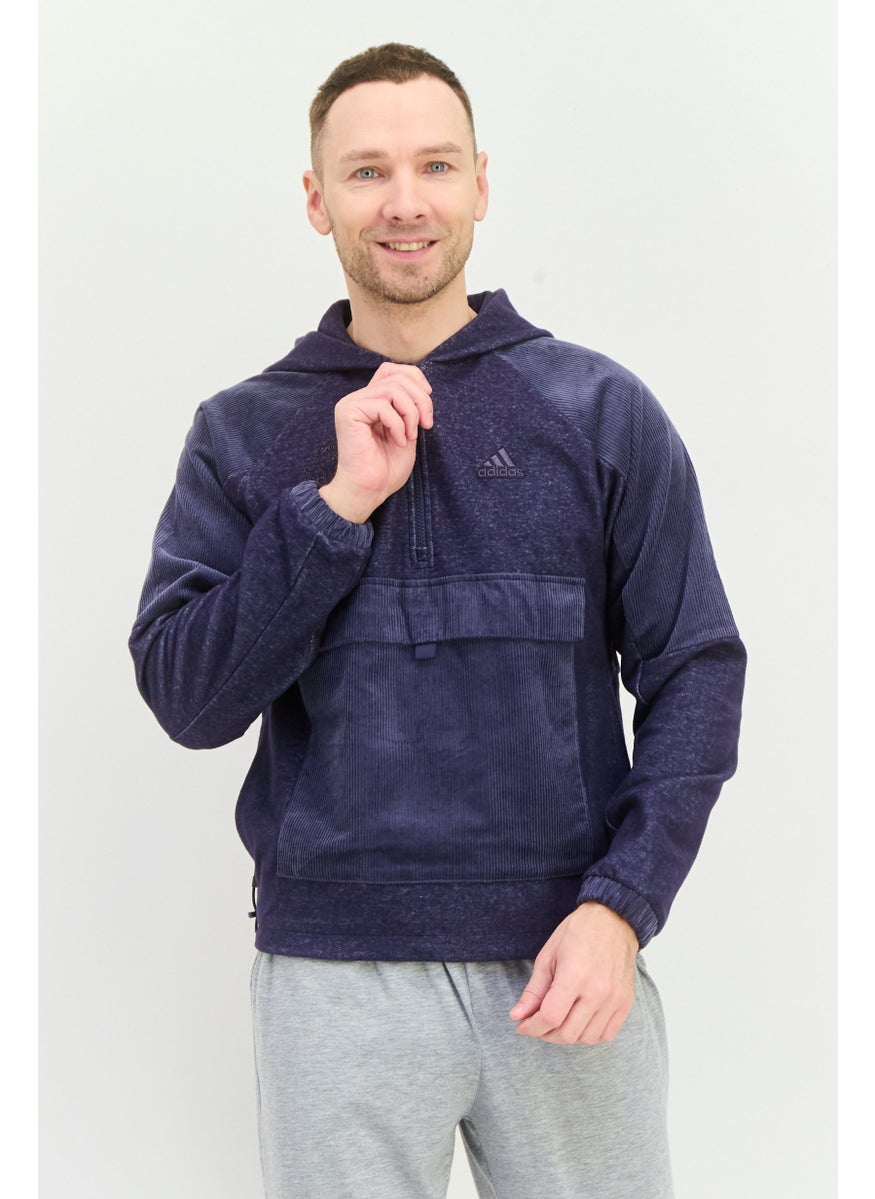 Adidas Men Sportswear Fit Long Sleeves Running Sweatshirt, Navy Blue  - Image 1