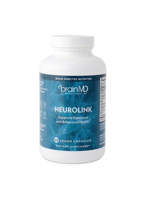 Brainmd Neurolink 180 Capsules Promotes Optimal Brain Function Focus & Concentration Gluten Free 45 Servings