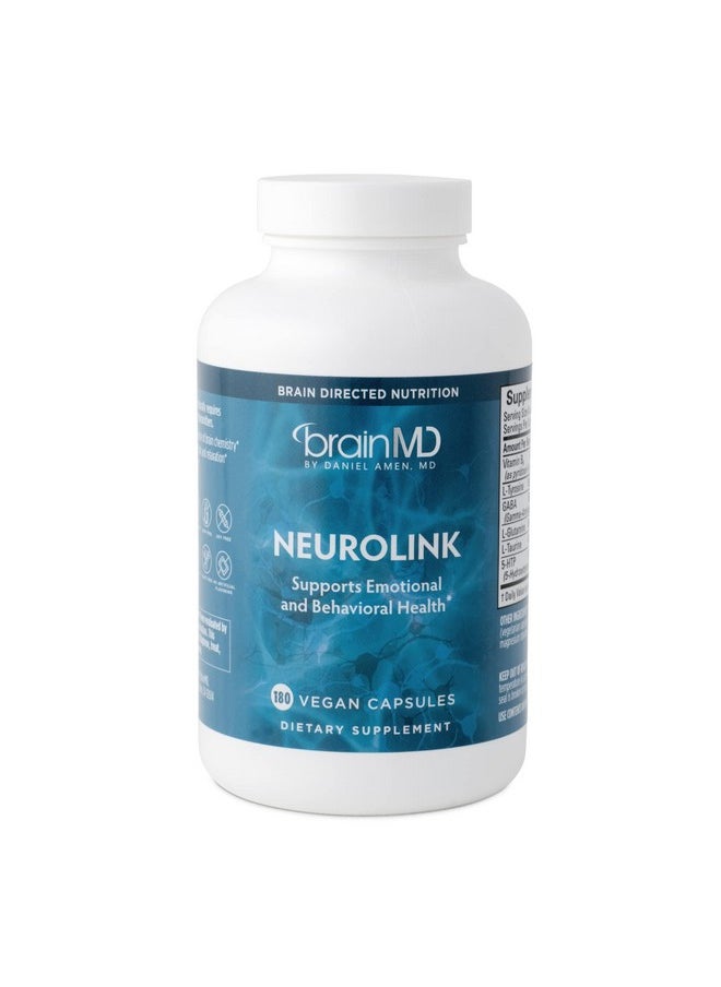 BRAINMD - Brainmd Neurolink 180 Capsules Promotes Optimal Brain Function Focus & Concentration Gluten Free 45 Servings - Image 1