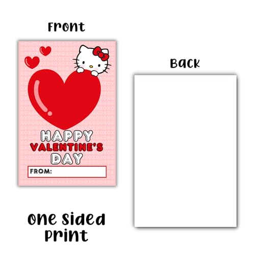 Lashicorn Cute Kitty Valentine’s Day Class Cards & Stickers Pack | 30 Cards 4x6” Postcards & 30 Mixed Design Stickers for Kid’s School Hello Girls Japanese Cat Vday Box - Image 4