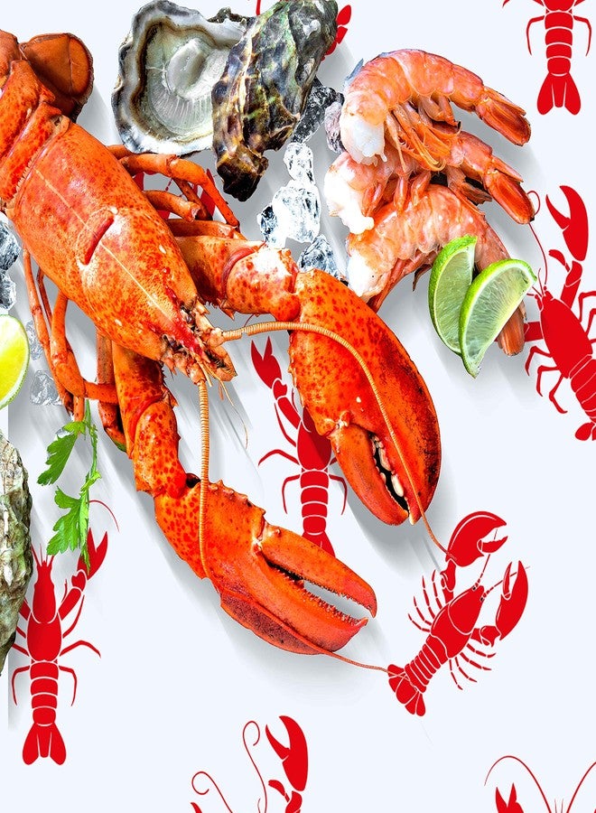 binoa Touman 3 Pieces Crawfish Tablecloth Birthday Party Lobster Table Covers White and Red Crawfish Table Cloth for Party Decoration Supplies, 108 x 54 Inches - Image 4