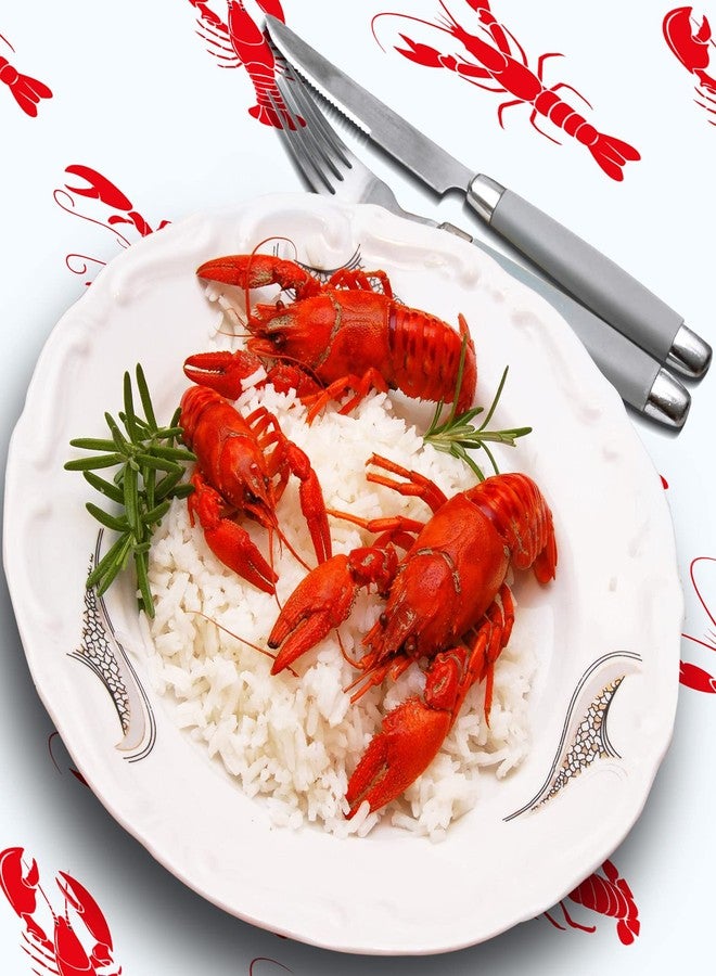 binoa Touman 3 Pieces Crawfish Tablecloth Birthday Party Lobster Table Covers White and Red Crawfish Table Cloth for Party Decoration Supplies, 108 x 54 Inches - Image 5