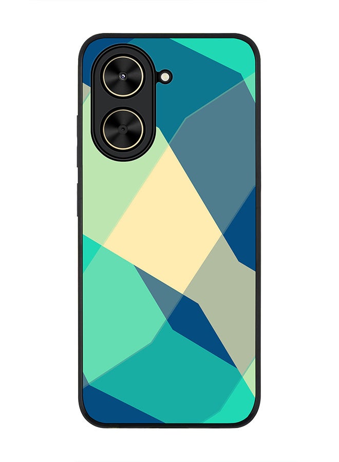 Stylizedd For Xiaomi Poco C71 / Redmi A5 4G Case,Slim fit Camera Protection, Shockproof Thin Phone cover  - Checkered Aqua