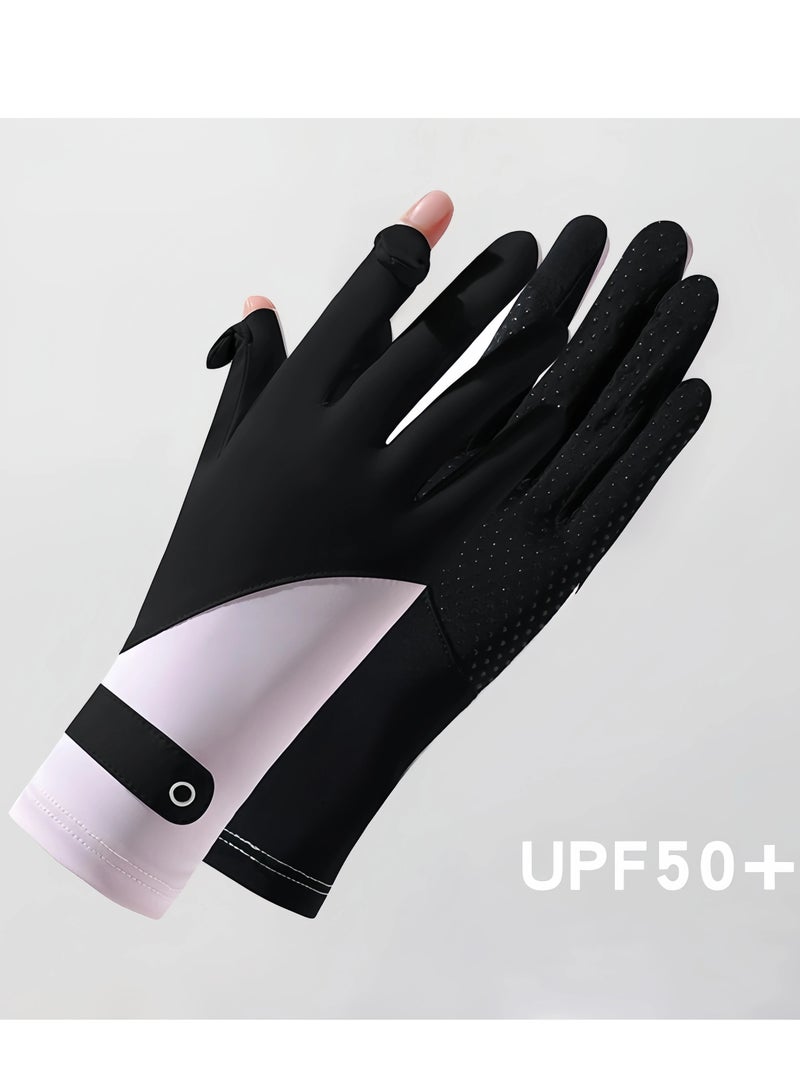 Generic Women's Sun Protective Gloves- UPF 50+ UV Sun Protection,Women's Gloves Quick Dry Anti Slip Driving Gloves,Touch Screen Gloves for Cycling Riding Outdoor Sports,Black - Image 3