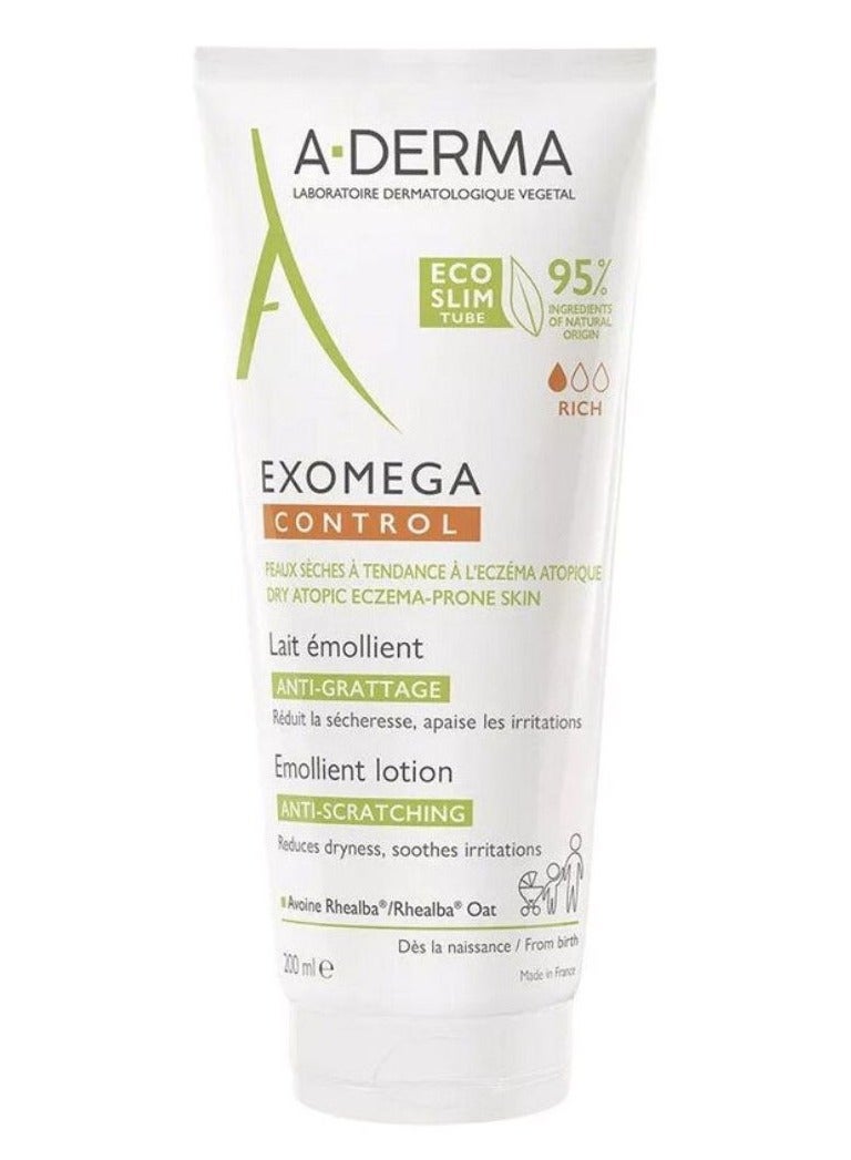 A-DERMA A Derma Exomega Control Emollient Milk 200ml - Image 1
