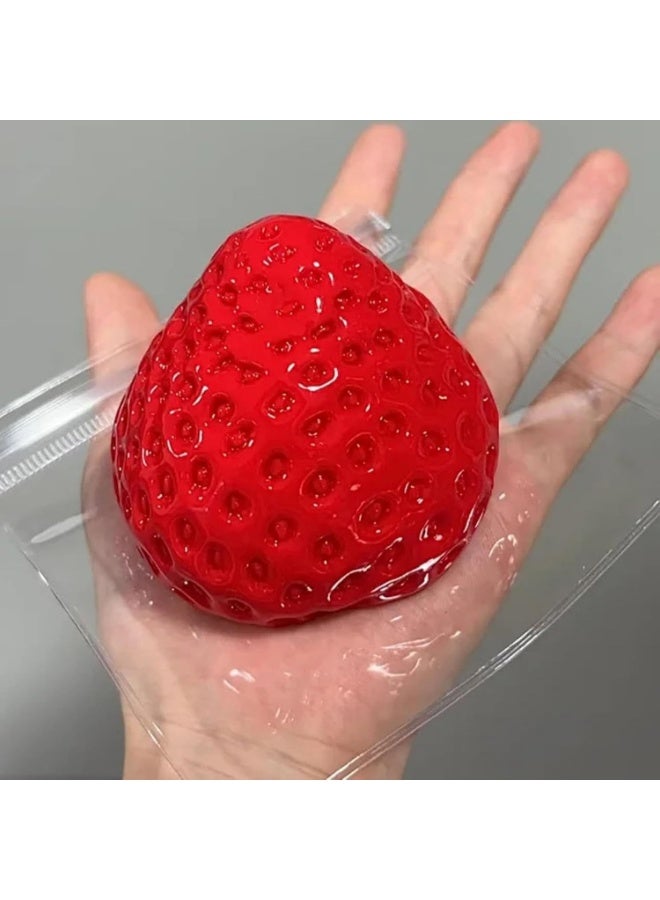 Strawberry Squishy Stress Ball Toy, Realistic Slow Rise Pressure Release - Image 1