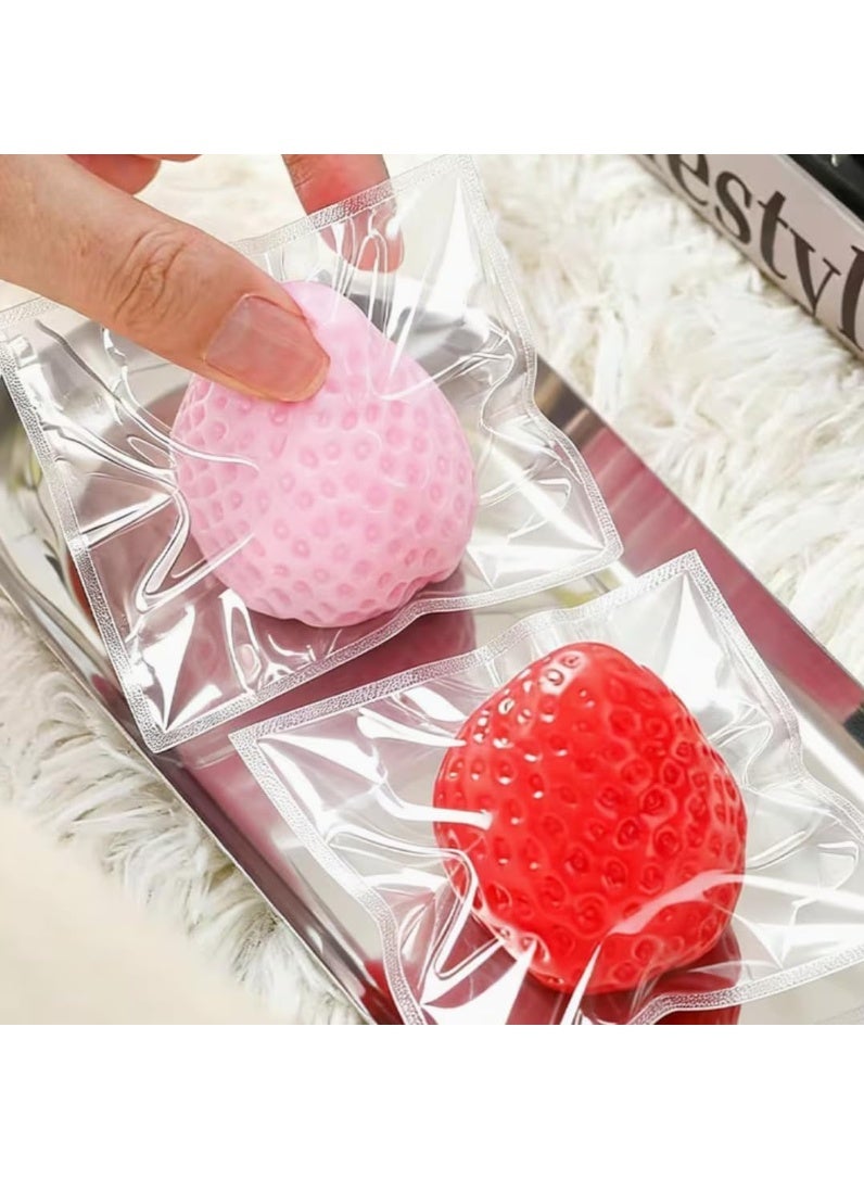 Strawberry Squishy Stress Ball Toy, Realistic Slow Rise Pressure Release - Image 3