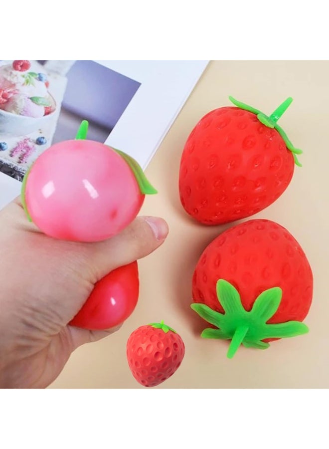 Strawberry Squishy Stress Ball Toy, Realistic Slow Rise Pressure Release - Image 5