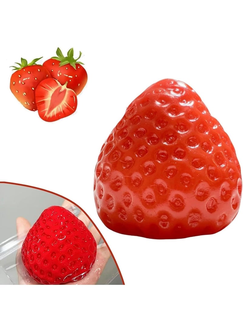 Strawberry Squishy Stress Ball Toy, Realistic Slow Rise Pressure Release - Image 4