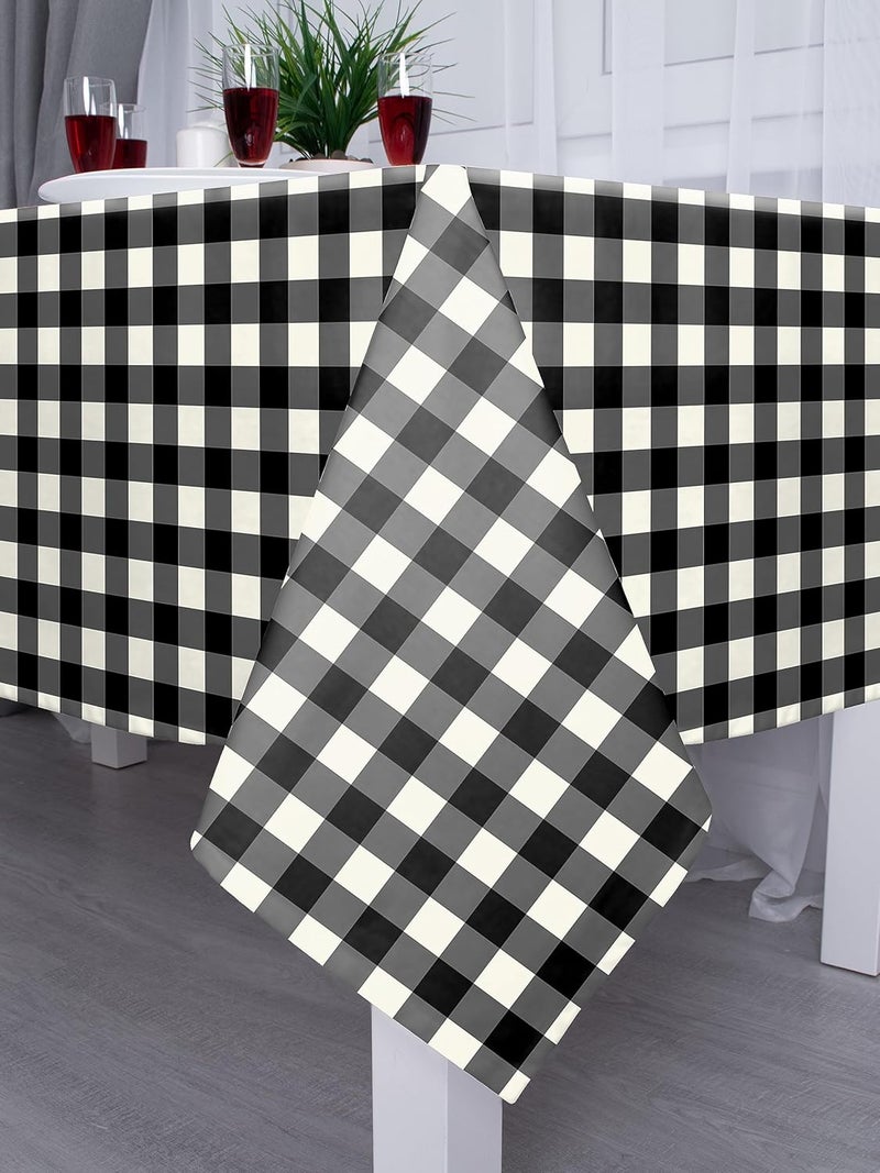 Casableu Spring Gallery Big Checkn 6 Seater Table Cloth DustProof Table Cover for Dinning Tabletop Decoration Size 50x72 Inches Balck - Image 3